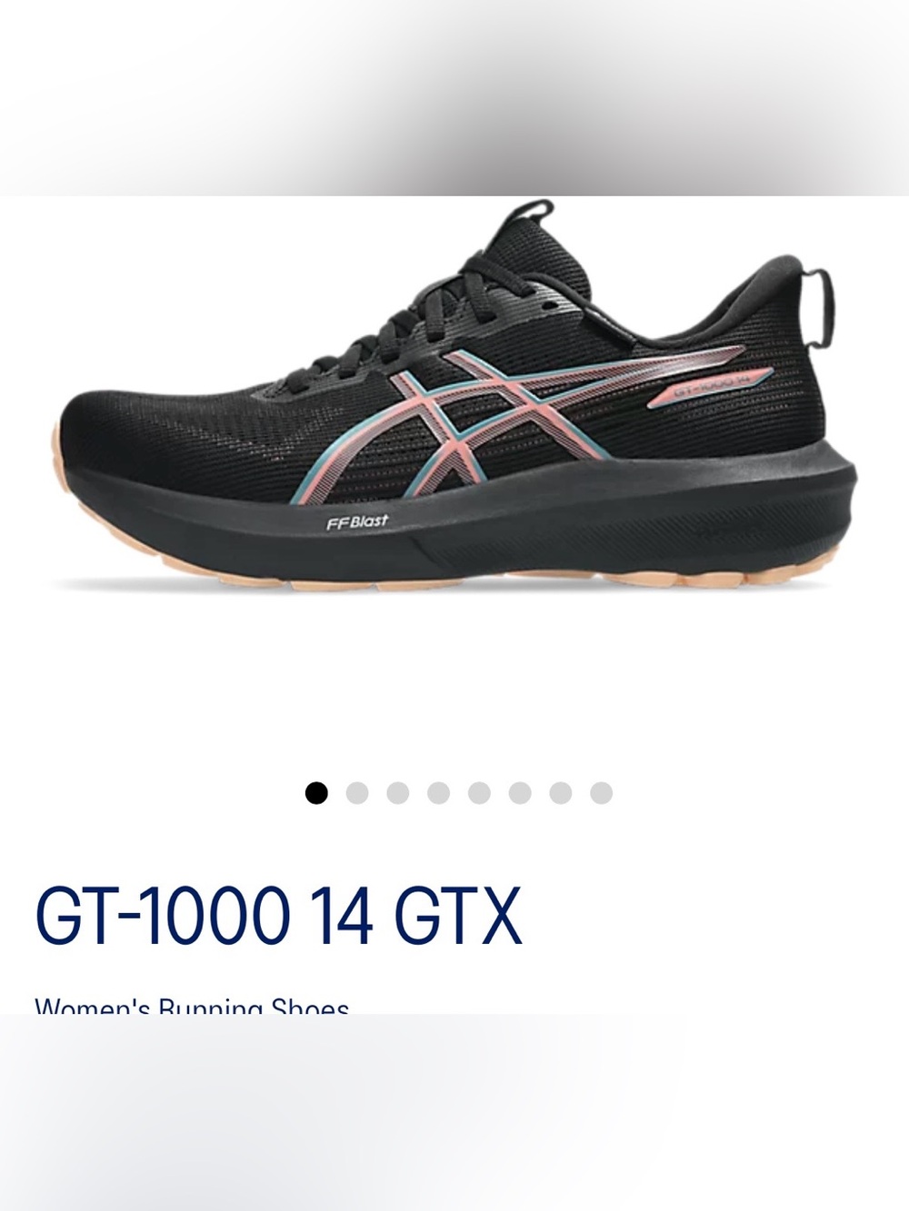 ASICS GT-1000 14 GTX women’s Running Shoe - Black with Pink Accents